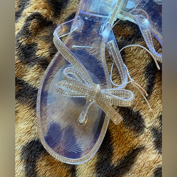 Nicole Miller Rhinestoned Jelly Flip Flops - Picture 2 of 4